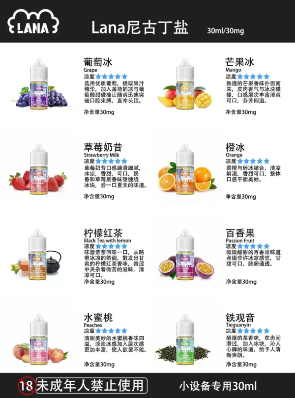 LANA煙油-水果香味-活動買10送3-當天發貨