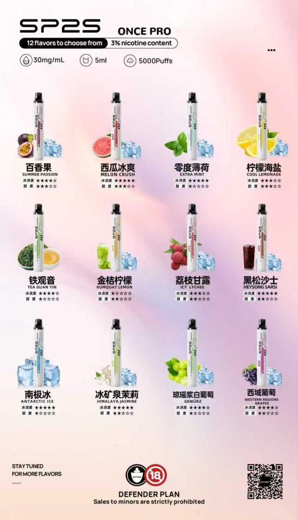 Sp2s 思博瑞5000口拋棄式-霧化香濃-水果味